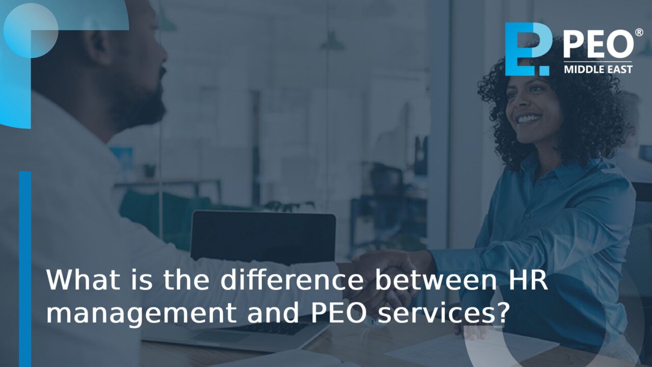 What is the difference between HR management and PEO services?